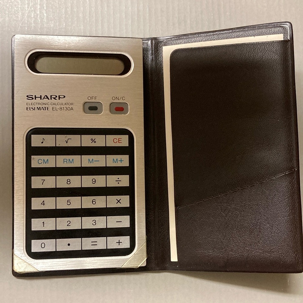 Vintage 1976 Sharp EL-8130 A Elsi-Mate Handheld Electronic Calculator